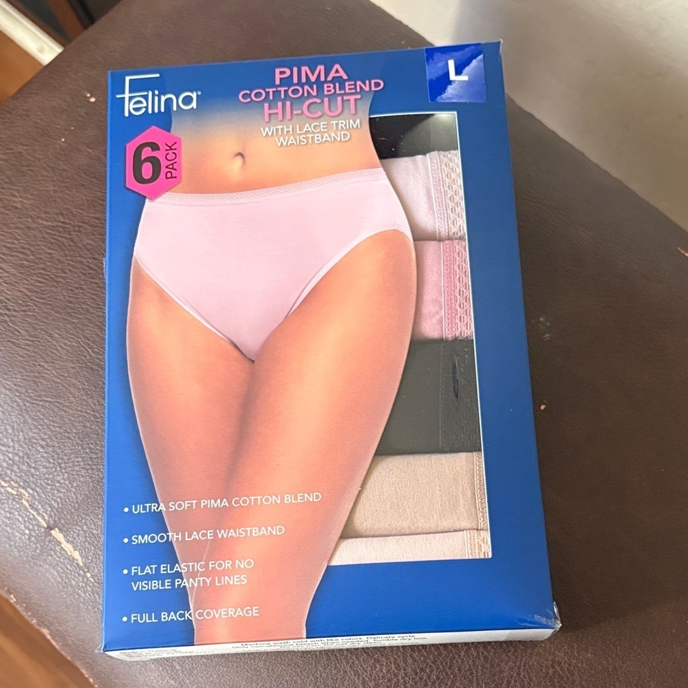 Felina Pima Cotton Blend Hi-Cut Panties - Assorted Colors